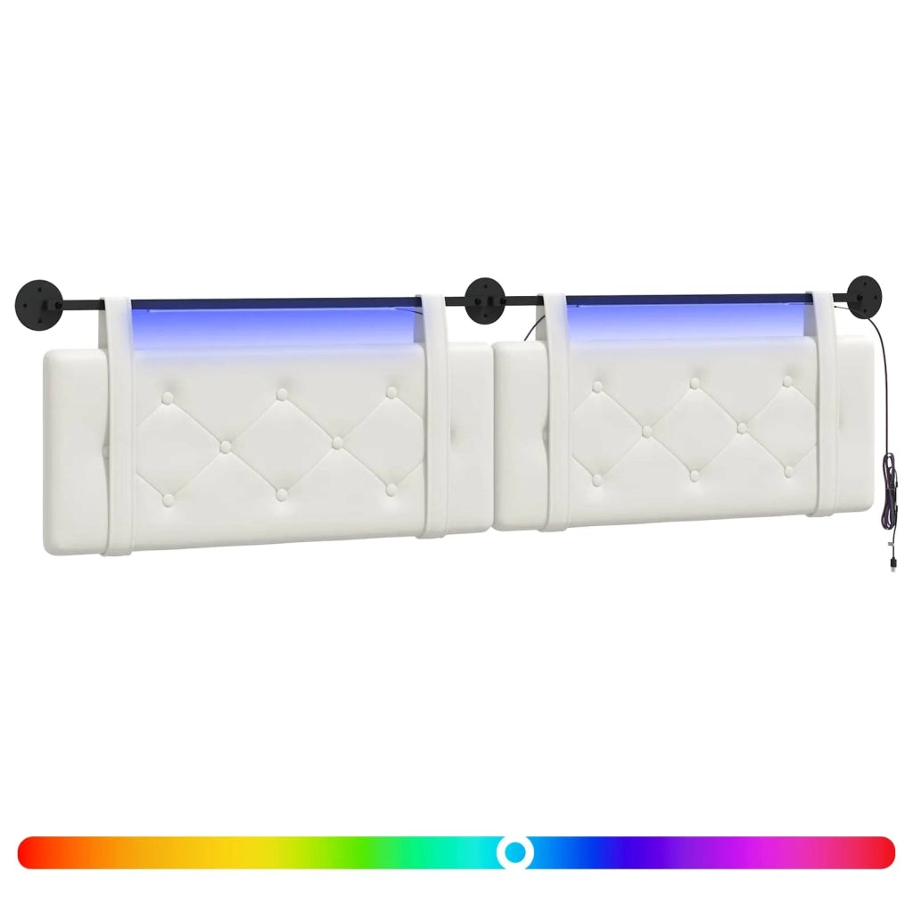 Testiera sospesa Con luce LED Bianco Similpelle 3424267