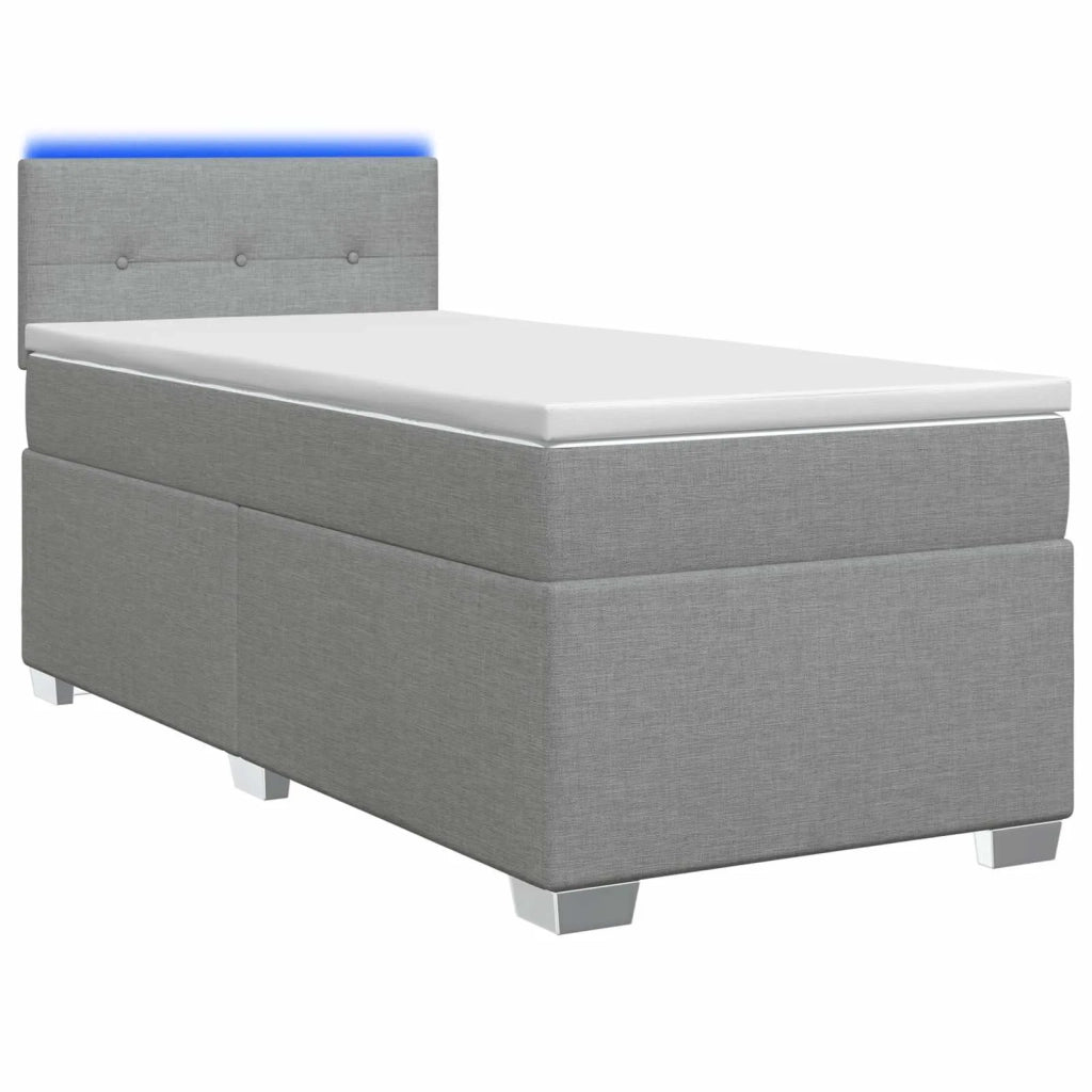 Letto con Box Spring, Materasso e LED Grigio Chiaro Tessuto 3451875
