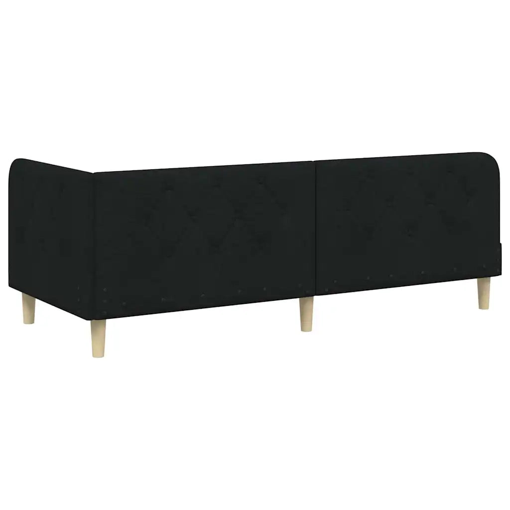 Cornice del letto ad angolo Nero 80 x 200 cm Tessuto 3394103