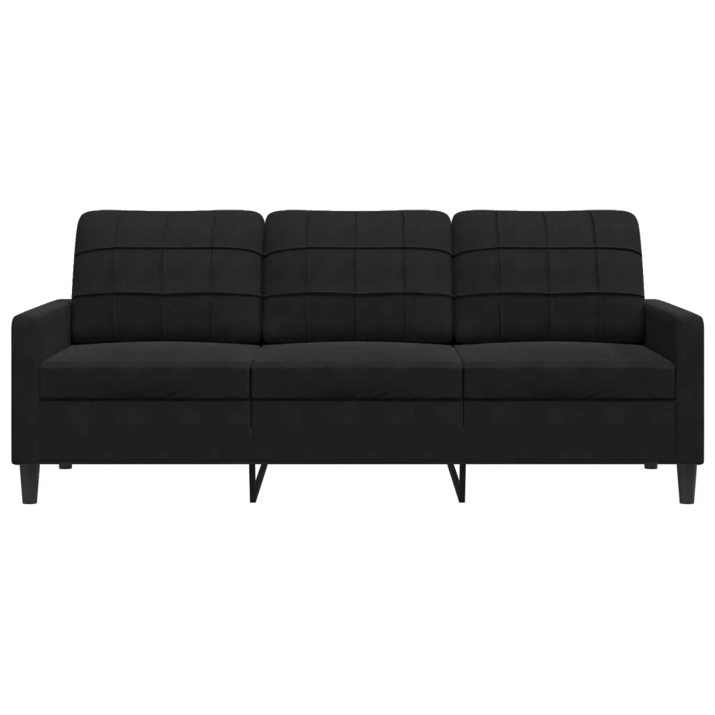 Divano a 3 Posti Nero 180 cm in Velluto 4007639