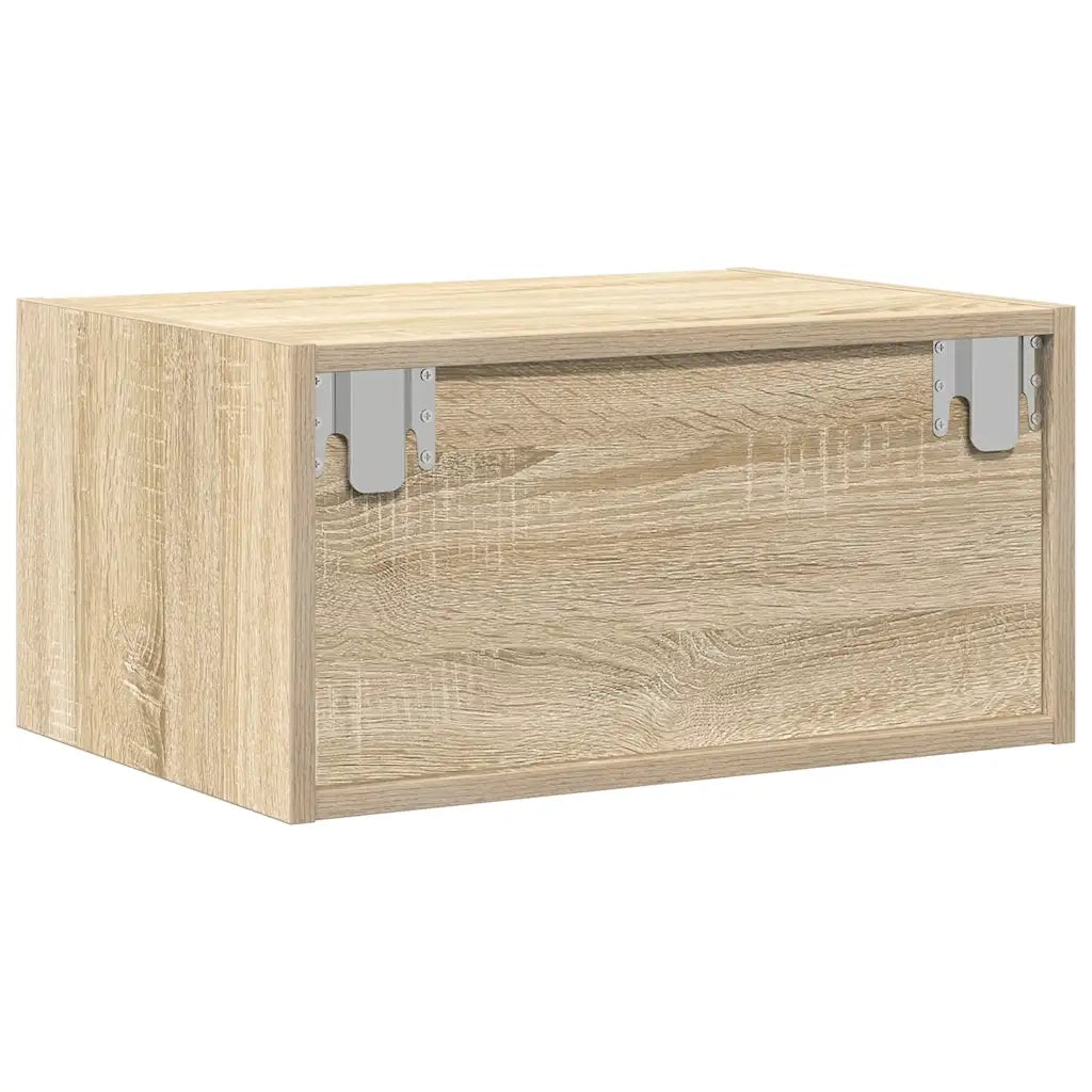 Comodino a Parete con luci LED Rovere Sonoma 860215