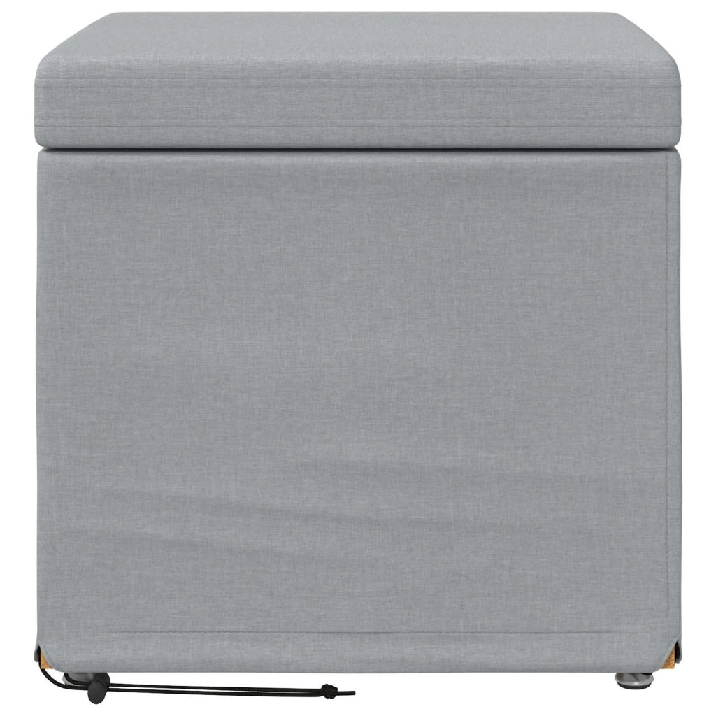 Pouf Grigio chiaro Tessuto e Legno Ingegnerizzato 876743