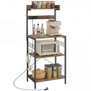 Libreria da Cucina con Ripiani Ajustables e Prese ¨C Minimal ¨C 60x42x137 cm Marrone