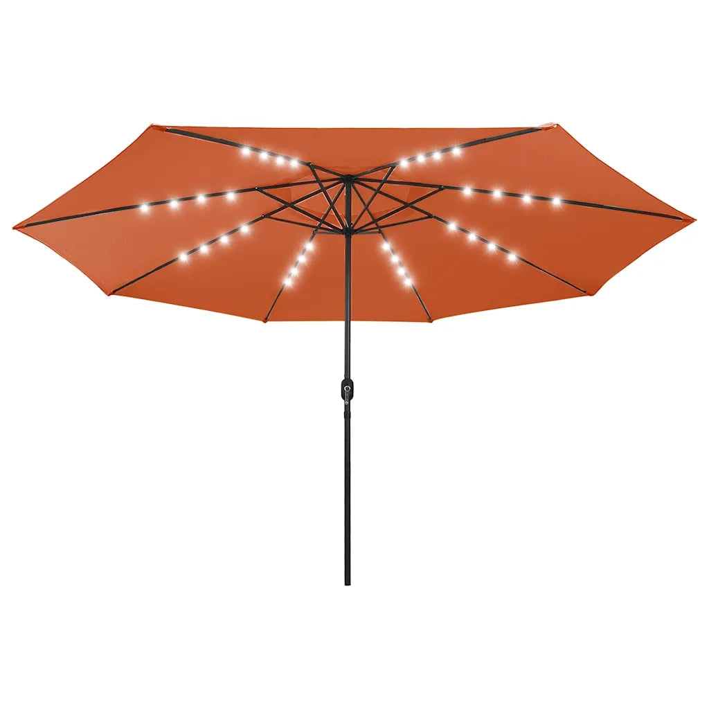 Ombrellone da Giardino-Ombrello da Balcone con Luci LED 400 cm Terracotta