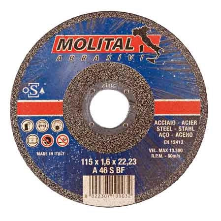 DISCO DA TAGLIO PER FERRO SOTTILE MOLITAL Ø 230x2,0 mm - 25 pezzi- MOLITAL