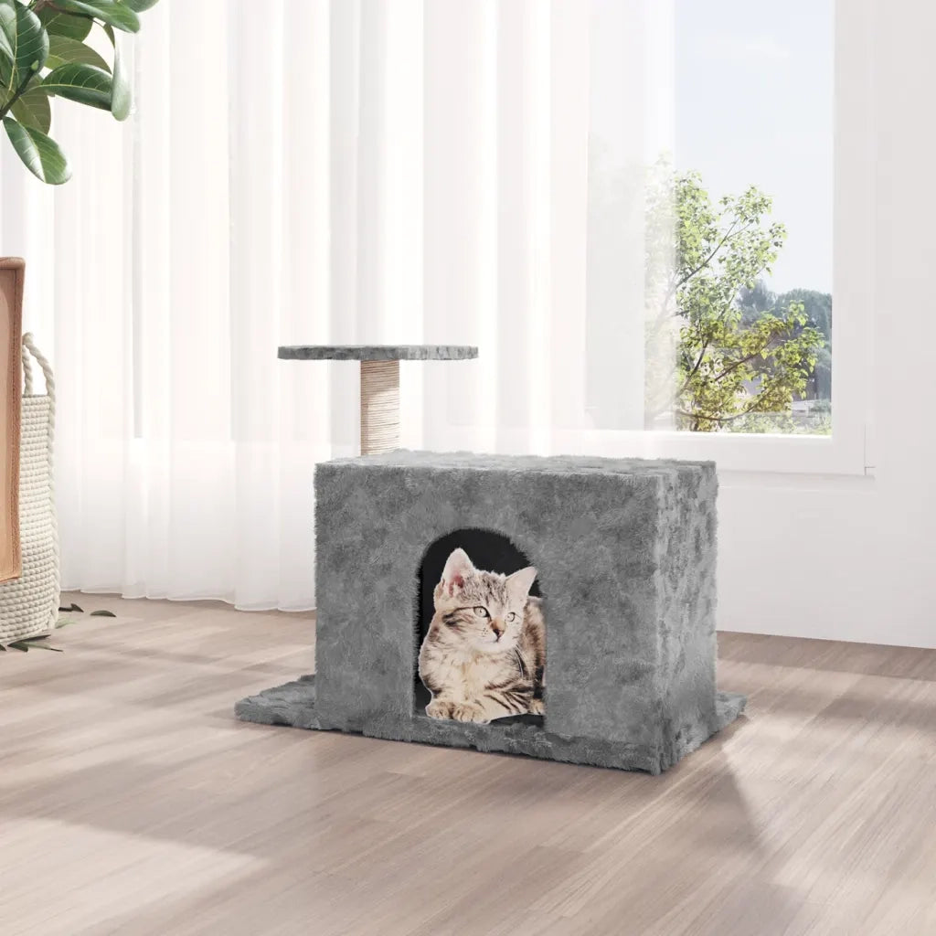 Albero per Gatti con Tiragraffi in Sisal Grigio Chiaro 51 cm CFW8498905