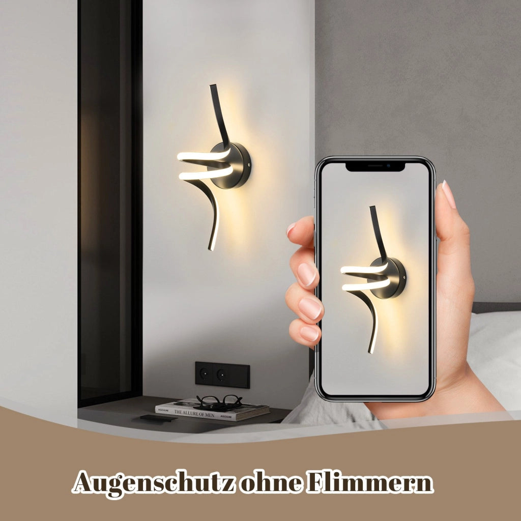 ZMH Applique moderna a LED nera per interni 7W bianco caldo per scale e corridoio