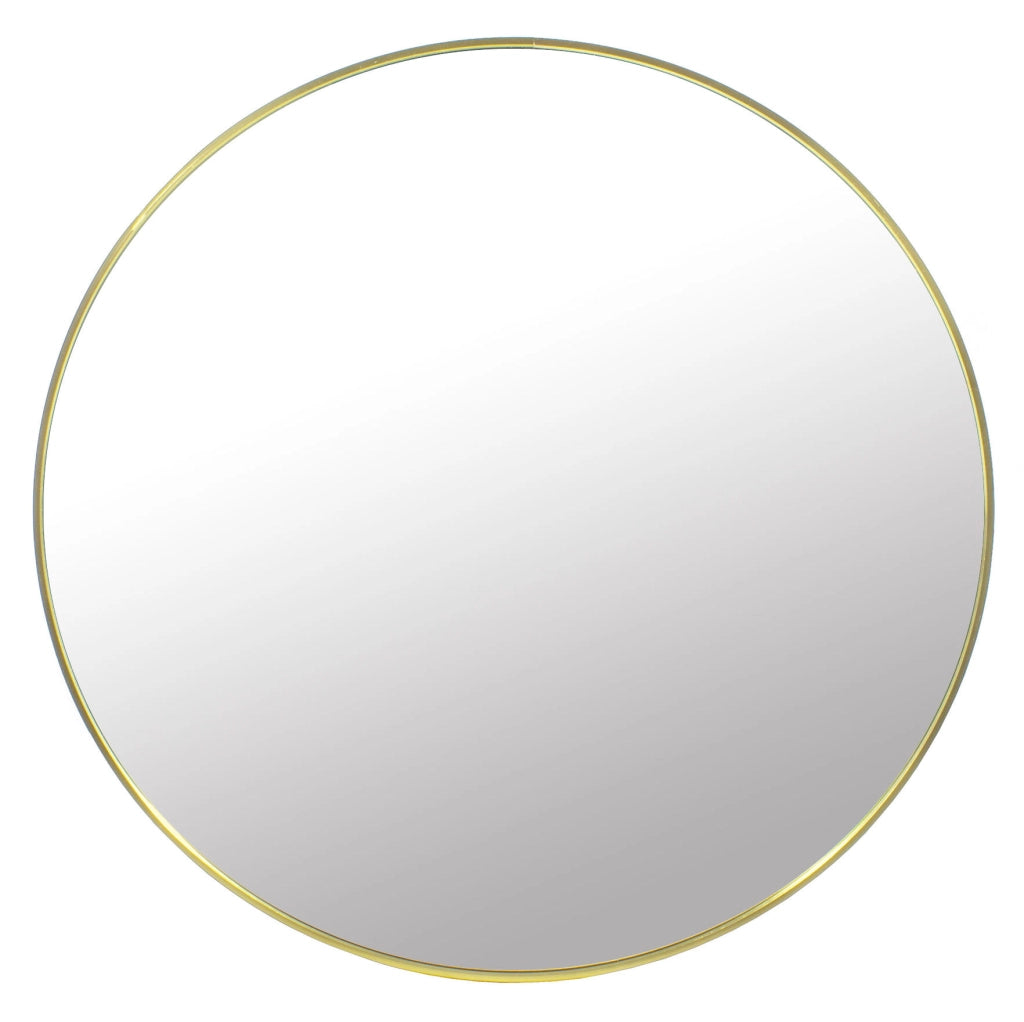 Specchio Valora 50CM con cornice dorata Specchio rotondo in metallo stile moderno