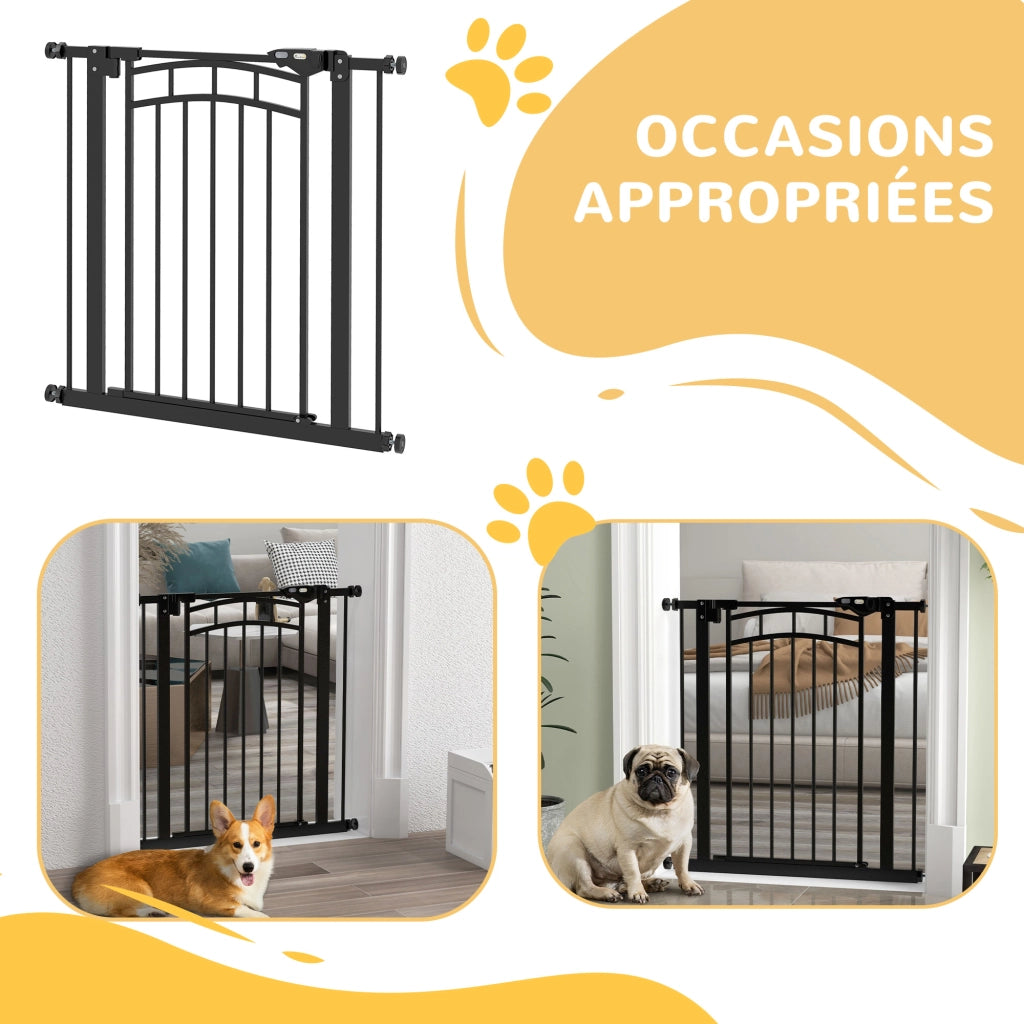 Barriera per cani e scale ¨C zephmum ¨C Nero 74-80x76 cm
