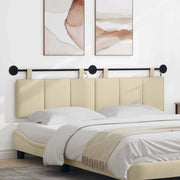 Testiera sospesa Con luce LED Crema Tessuto 3424809