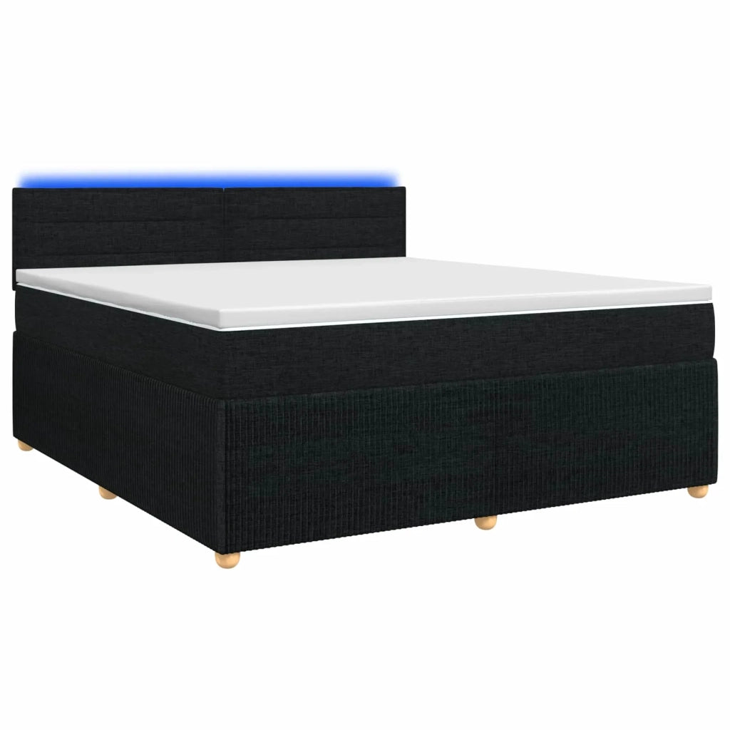 Letto box spring con materasso Nero 140 x 190 cm Tessuto 3452920