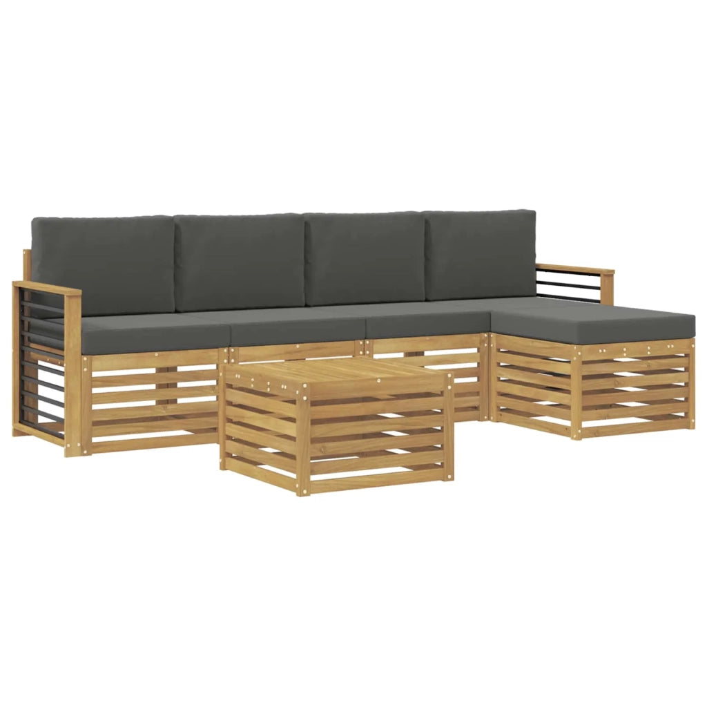 Set di divani da esterno 6 pcs Bianco e Antracite 3391727