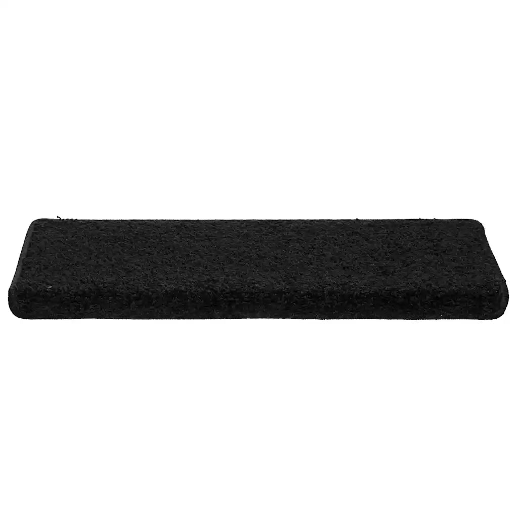 Tappetini per scale 30 pz 65x21x4 cm Nero Bordo rettangolare 3365826