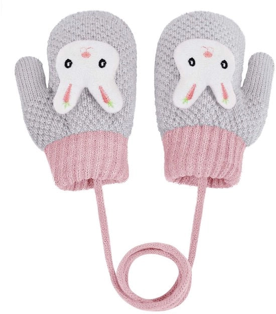 Manopole calde per bambini - Manopole in lana - Rivestimento in fleece - Inverno - Uno taglia - 1-3 anni - Comode e soffici