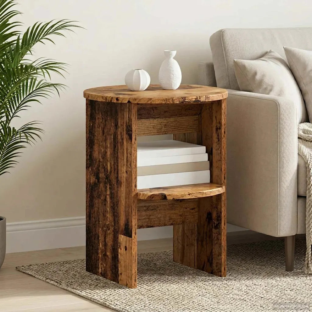 Mobile laterale 2 pcs Legno vecchio Ø40 x 50 cm 899831