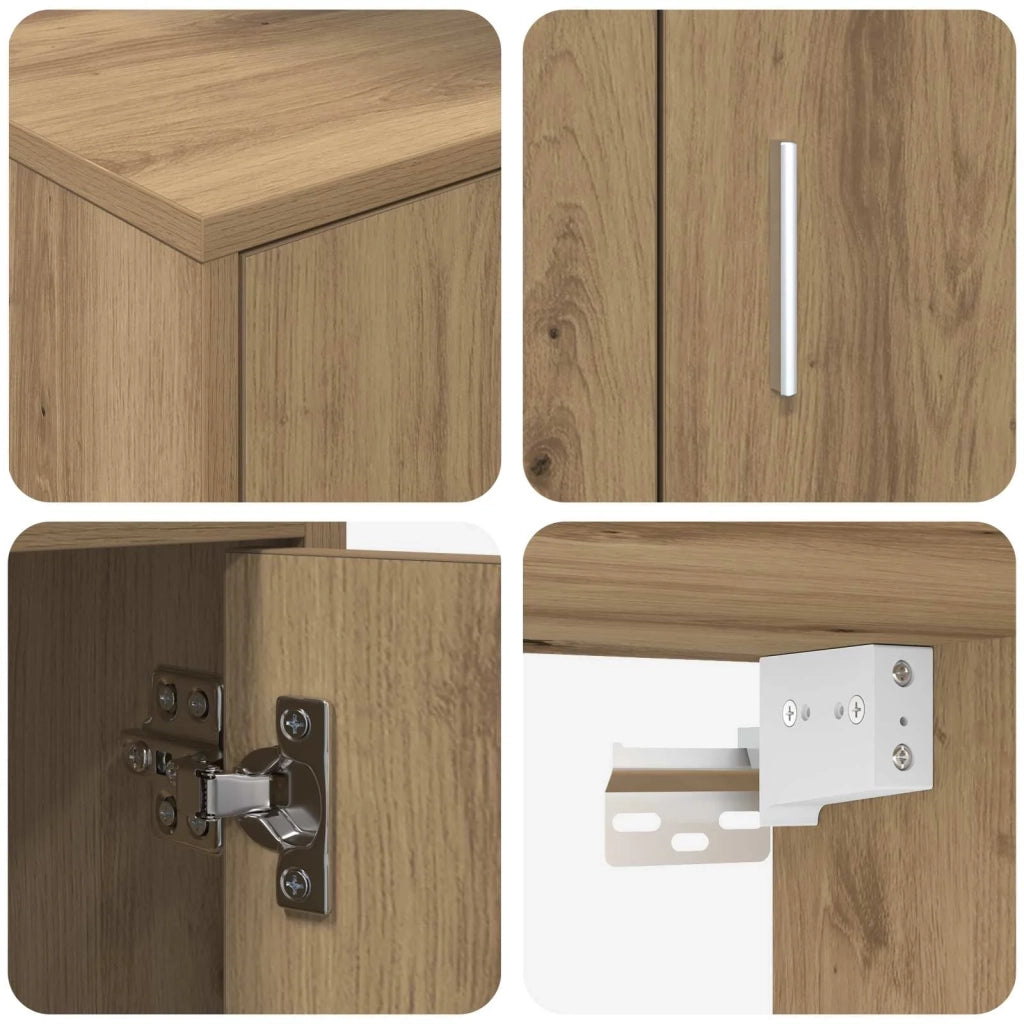 Set mobile TV 4 pcs Rovere artigianale Legno multistrato 3397903