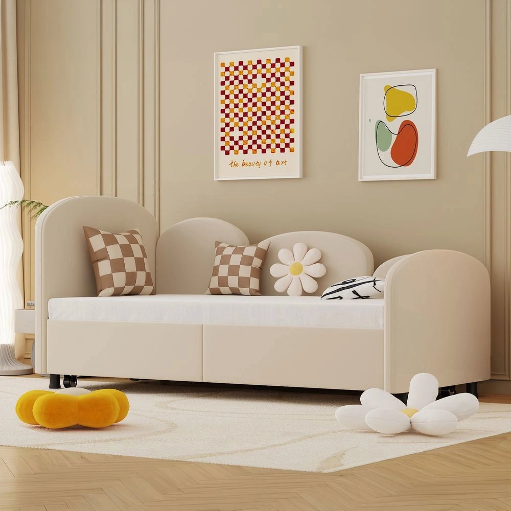 Divano letto SOFTSEA - Xylo - velluto, cassetti, moderno per camera