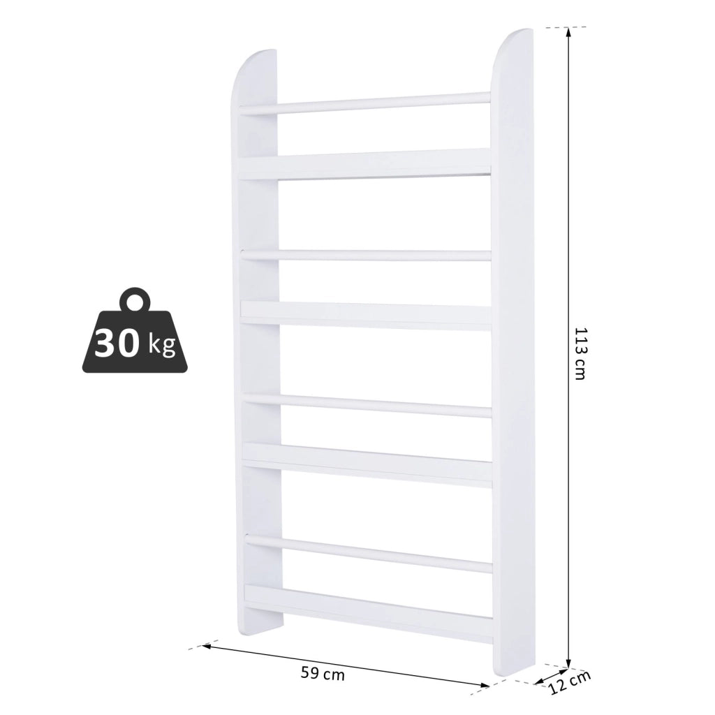 Libreria a Parete con 4 Ripiani ¨C Minimal ¨C 59x12x113cm Bianco
