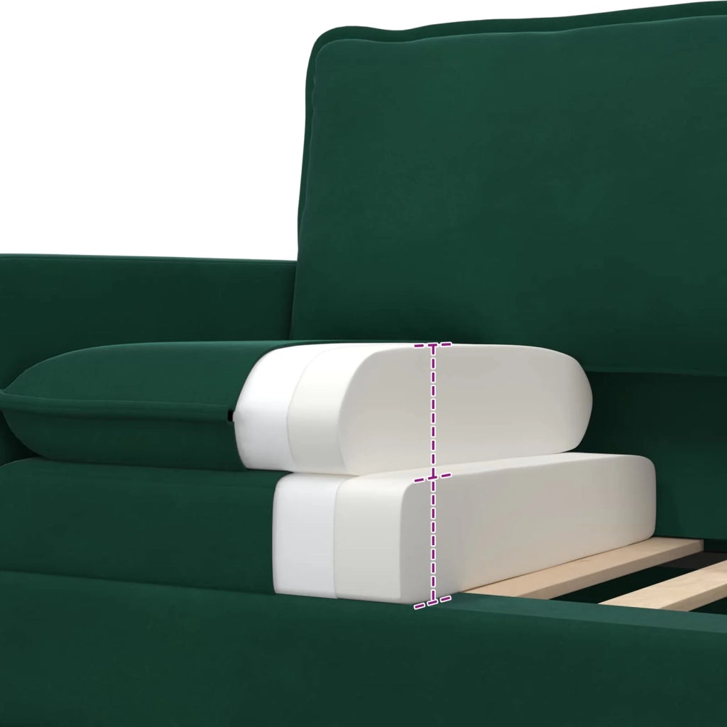 Set di divani 2 pcs Verde Scuro Velluto 3417147