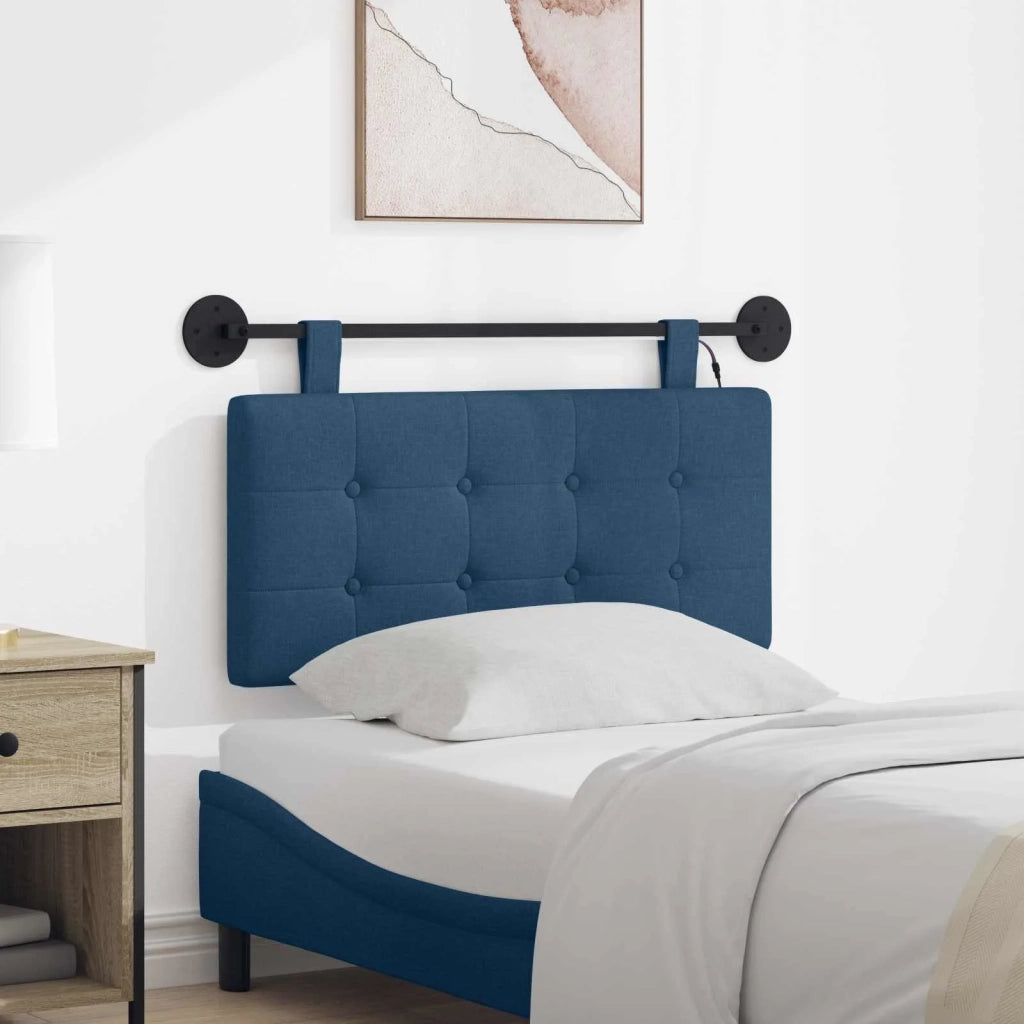 Testiera | Testata sospesa Con luce LED Blu Tessuto