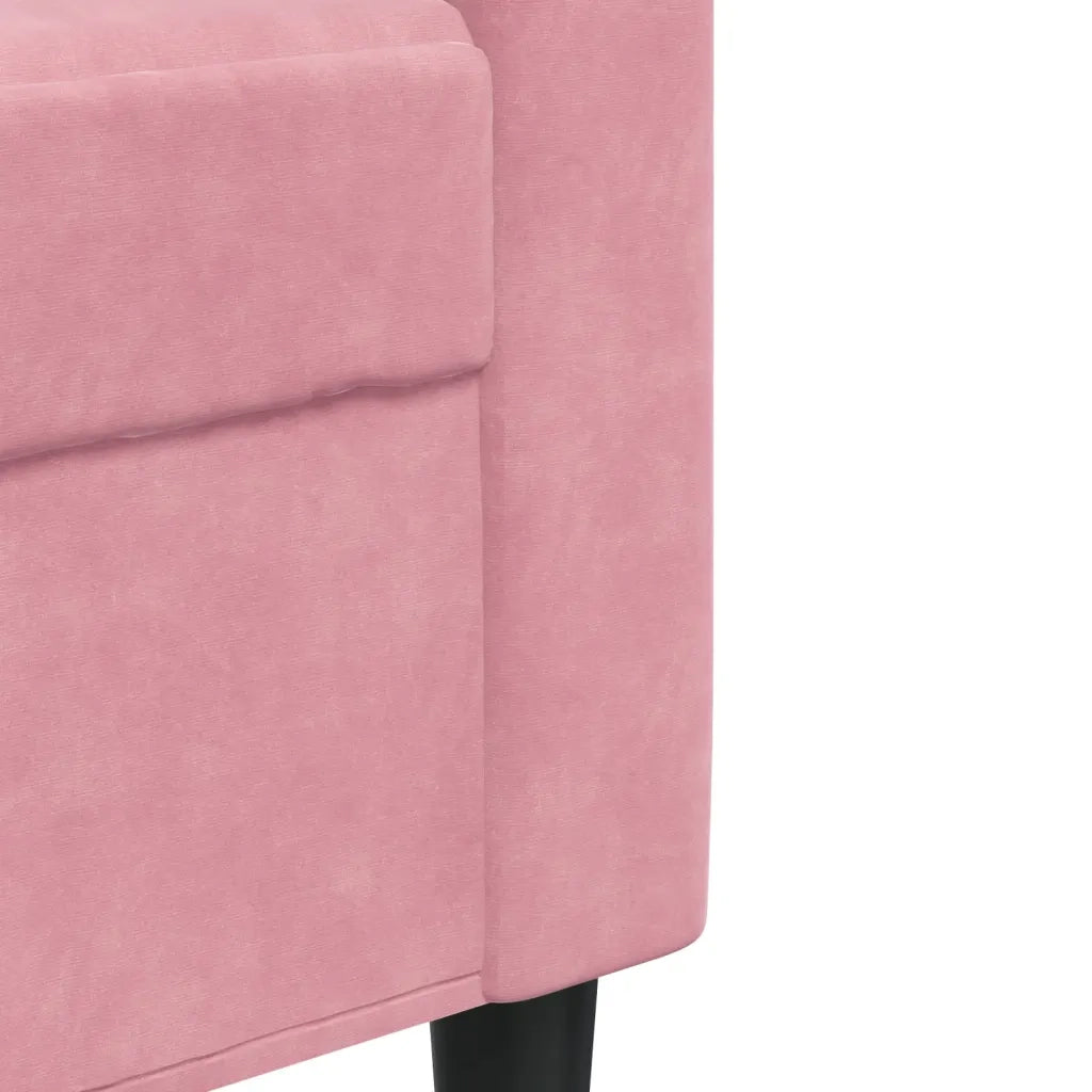 Divano a 3 Posti-Sofa 3 Posti rosa 210 cm in Velluto