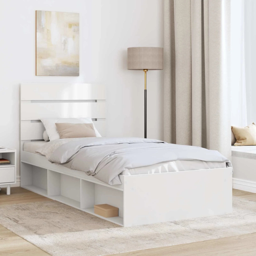 Struttura del letto Bianco 90 x 190 cm Pino massello 3411792