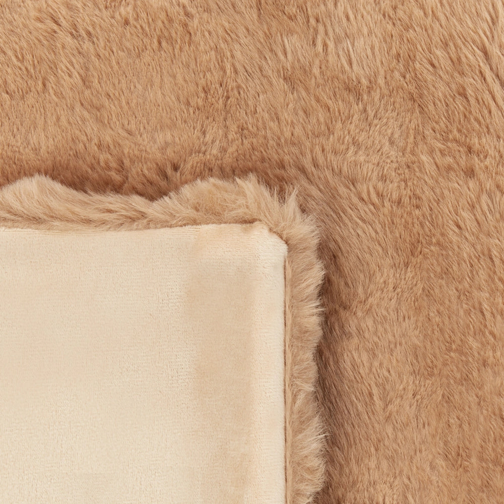Coperta in finta pelliccia marrone 150 x 200 cm camera da letto