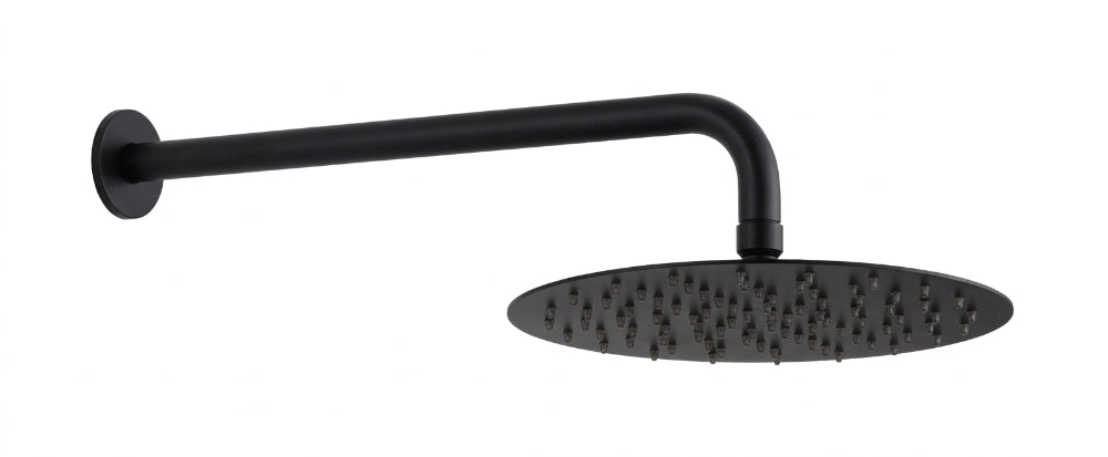 Kit soffione Ø250 con braccio 350 mm total black Testori