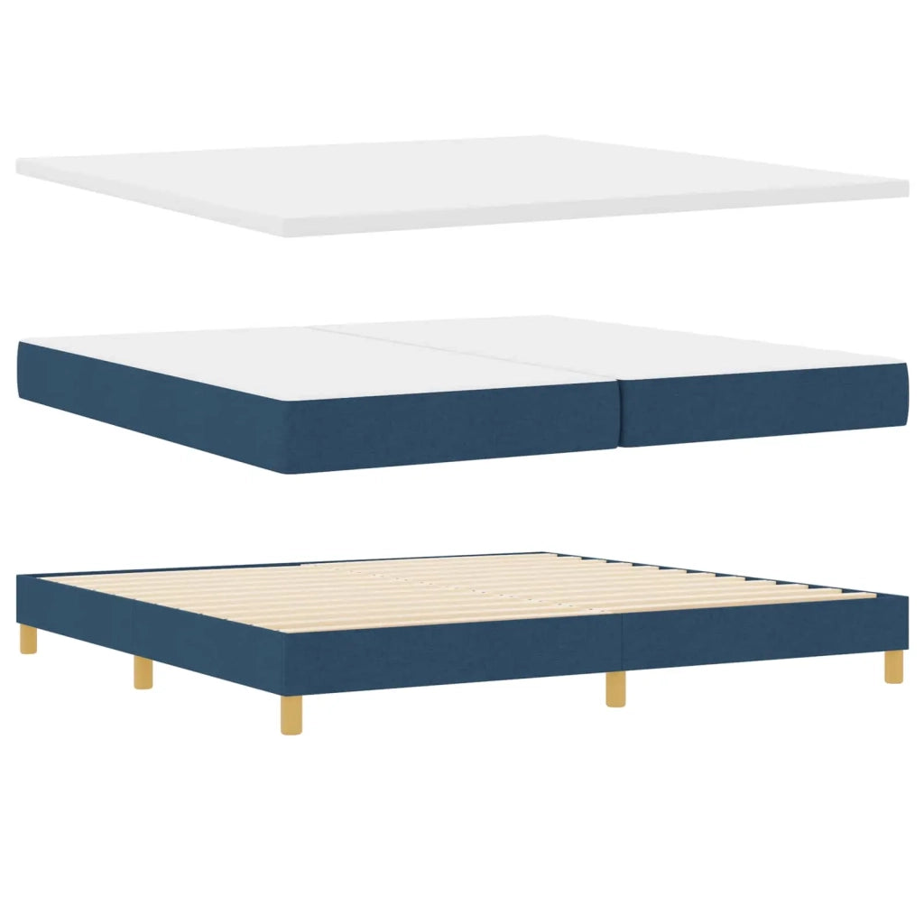 Letto a molle con materasso Blu 200 x 200 cm Tessuto 3341383