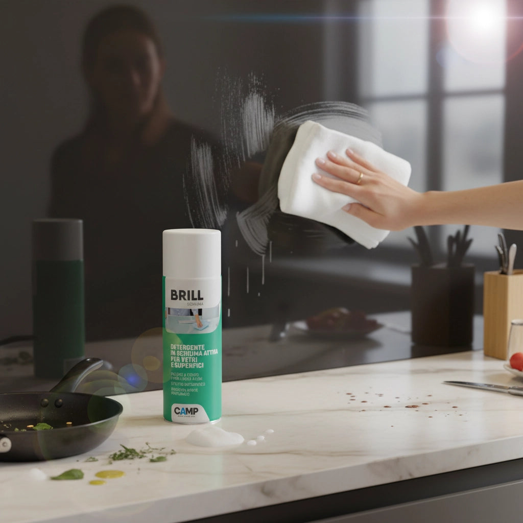 Brill schiuma 400 ml detergente brillantante in schiuma per vetri e superfici