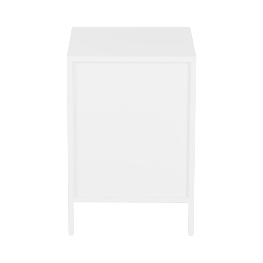 Tavolino Akaa con Scomparto Aperto Arcuato 52 x 35 x 35 cm Bianco [en.casa]