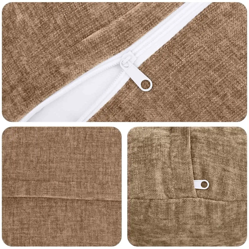 Federa 2 pz HEERLEN Marrone Ø 50 cm Tessuto Chenille 922641