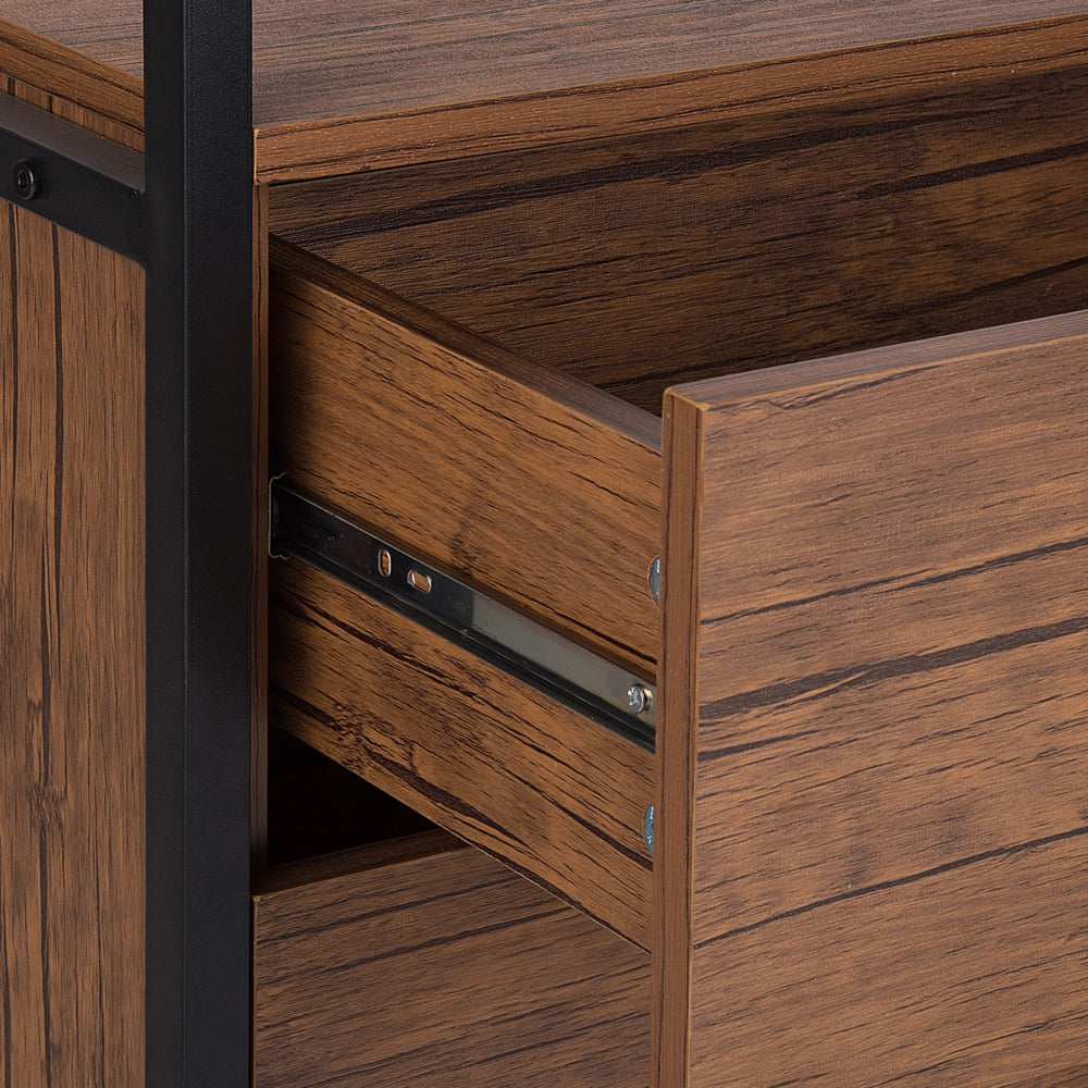 Libreria con Cassetti Legno Scuro Cornice Nera 158 x 61 cm Industrial