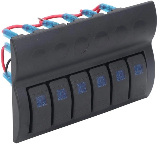 Pannello di commutazione con 6 cavi - Preinstallato elettrico - Pannello di controllo LED blu - Protezione contro sovraccarichi - Adatto per...