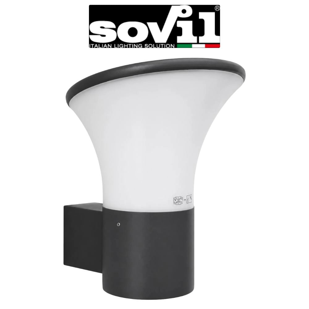 Applique da esterno belen in alluminio grafite e27 ip44
