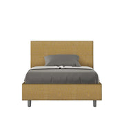Letto una piazza e mezza con rete imbottito 120x190 tessuto Labirinto 6 giallo Adele