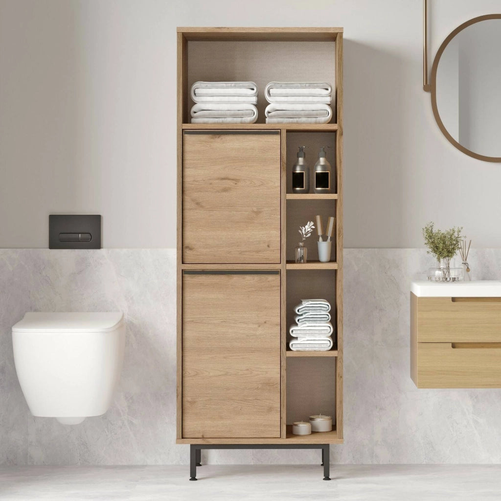 Merbok, Mobile Colonna 4 Ripiani, 160x36x45h cm Marrone Noce