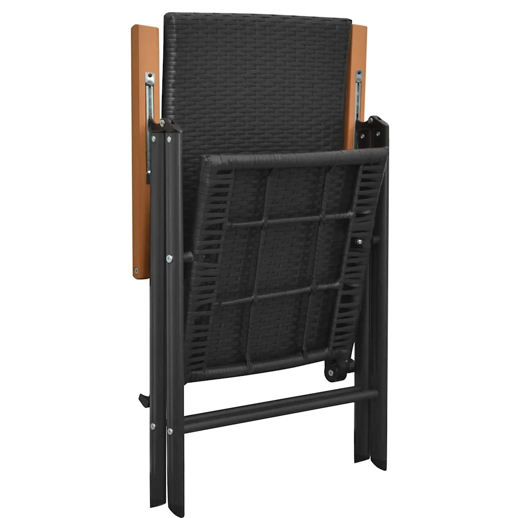 Set da Pranzo da Giardino 3 pz | Set Salotto da Giardino Nero e Marrone