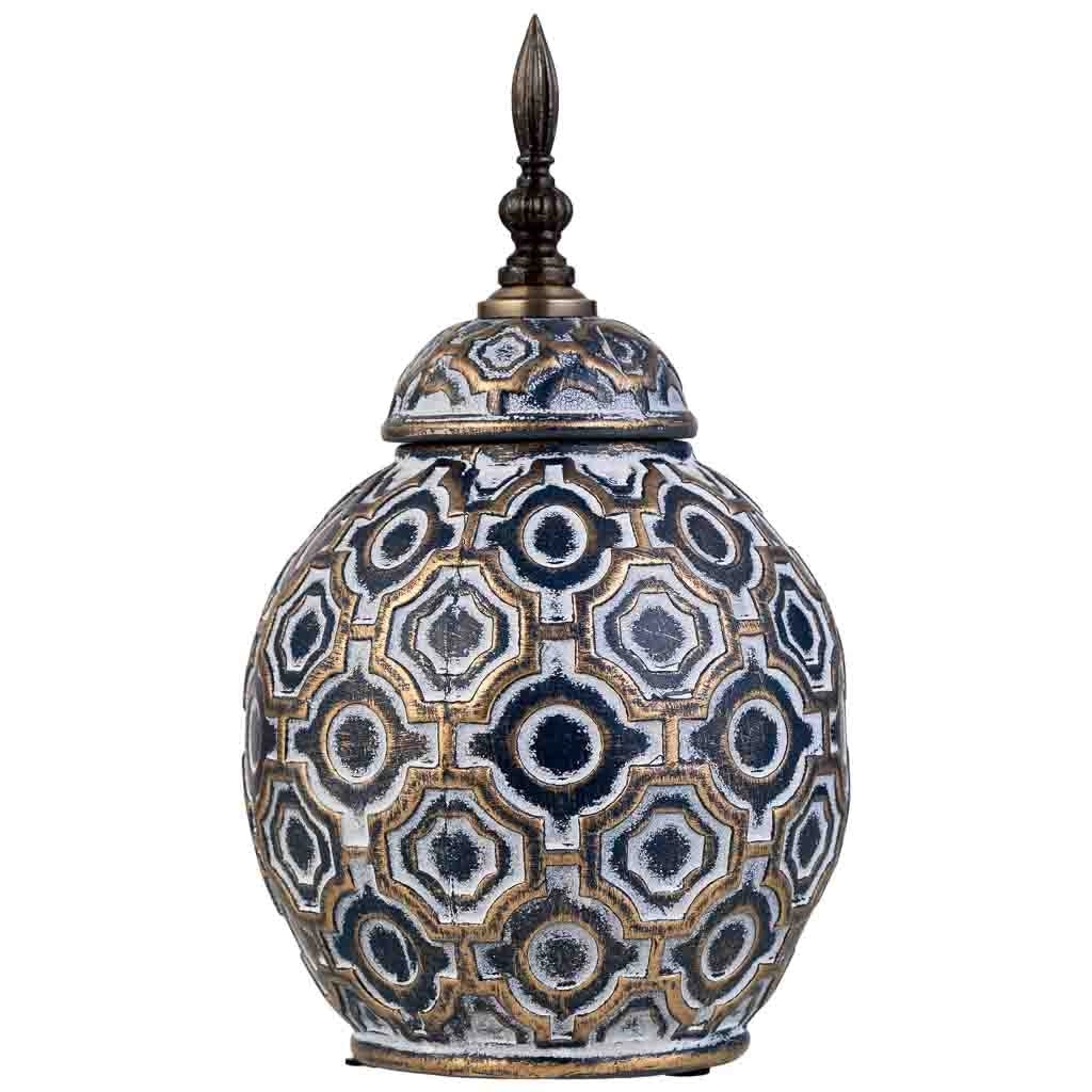 Vaso in ceramica blu, D15,5x27,5h cm