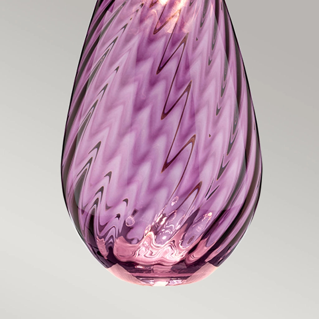 Lampada da tavolo Lena vetro viola paralume bianco E27 Elstead