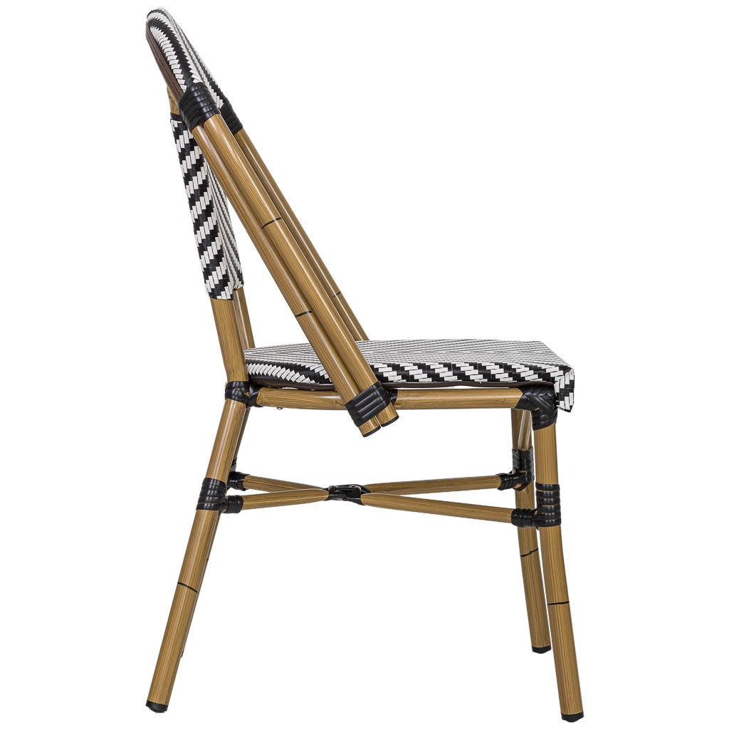 Fauteuil in rotin sintetico bianco e nero 46x57x88 cm (altezza)