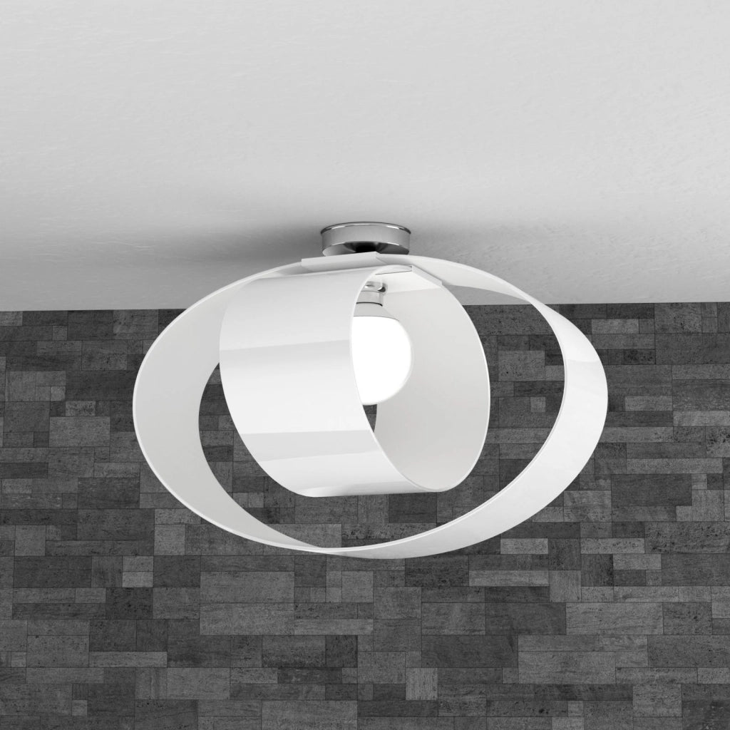 LAP PLAFONIERA D.55 CM. 1 LUCE BIANCO 1146-PL55-BI