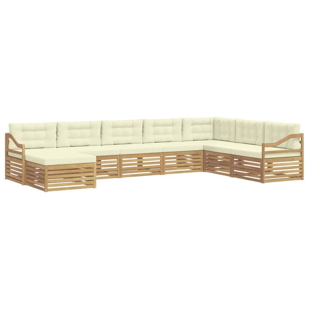 Set di divani da esterno 8 pz Bianco e Crema Poliestere 3390980