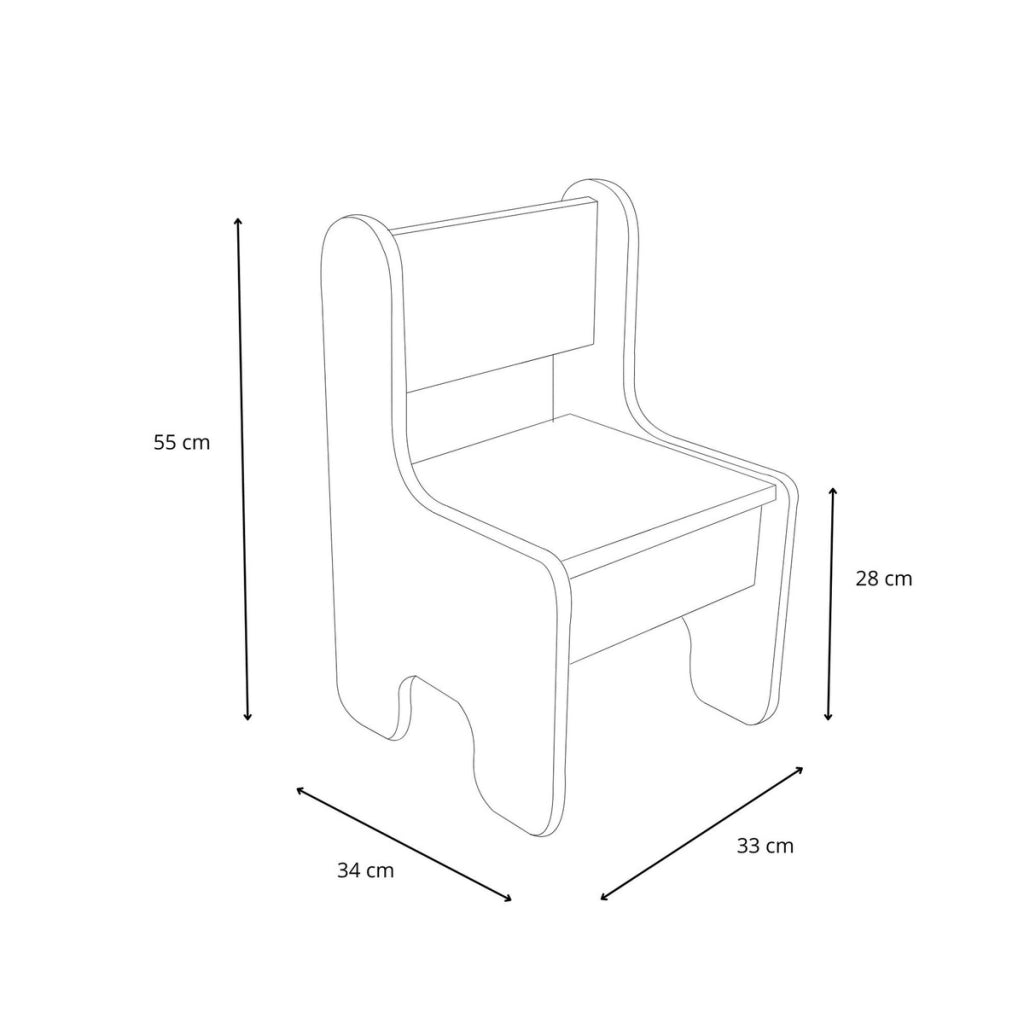 Set Timi Tavolo per Bambini con Due Sedie in Legno Bianco