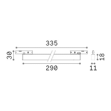 Sistema Lineare Deva 1 Luce Led Integrato Nero 14W Ip20