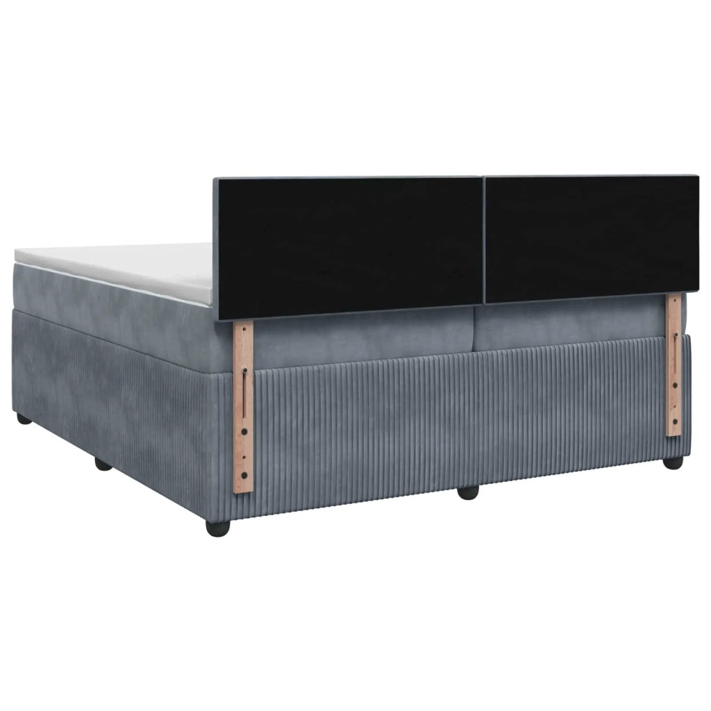 Letto box spring con materasso Grigio Scuro 200 x 200 cm 3453210