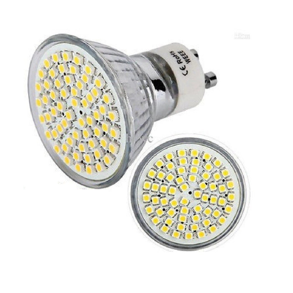Trade Shop - Lampadina Led Gu10 60led Smd 220v Faretto Lampada Spot 4w Fredda Calda Naturale - -bianco Freddo      -