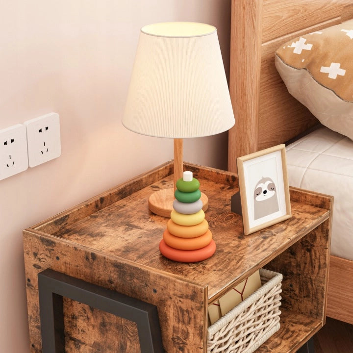 Comodino loft rustico mensola in legno industriale camera da letto