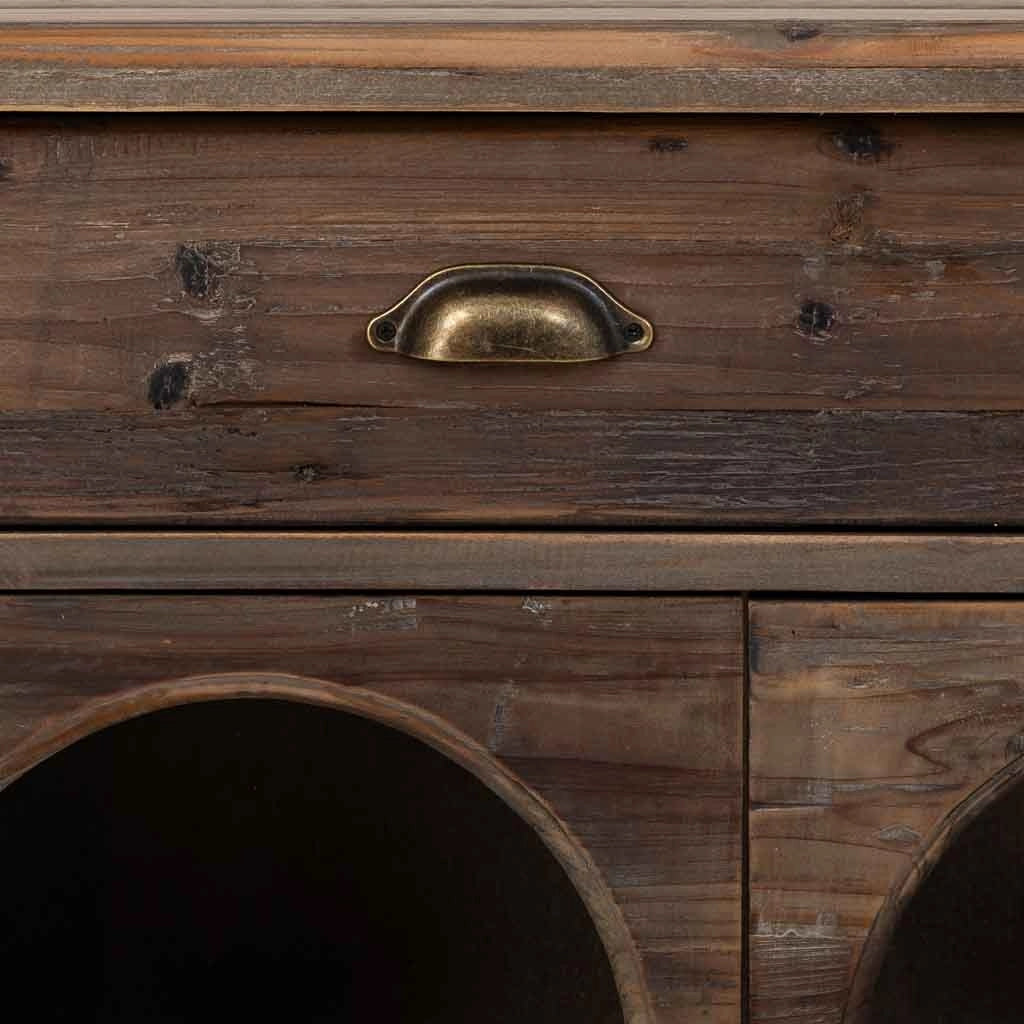 Credenza in legno con 2 cassetti e 3 ante 120x38x90