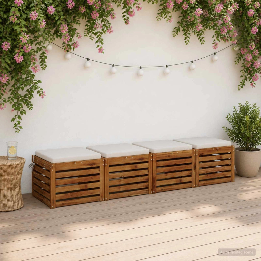 Cuscini per Sedia in 4 Pezzi SOEST 4 pz 100% Poliestere Bianco 944443